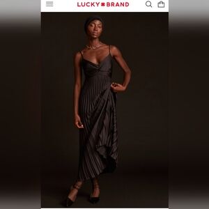 Lucky Brand Pleated Party Midi Dress Size L